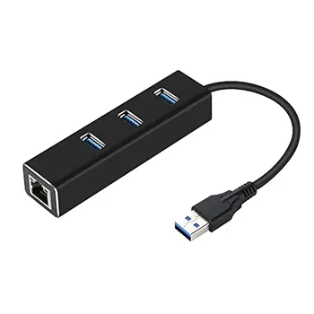 USB3.0HUB + placa de Retea Gigabit Hub 3 Porturi USB 3.0, Gigabit Ethernet LAN Rj45 Adaptor de Rețea Hub la 1000mbps