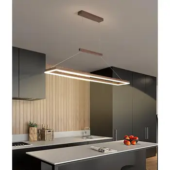 CNC Aluminiu cu LED Candelabru Rectangulare Acrilice de Interior Plafon Candelabru de Iluminat lampă de Pandantiv Sala de Mese Bucătărie Insulă de Lumină