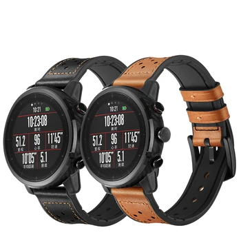 22mm Piele naturala & Ceas Silicon Banda Curea pentru Samsung Gear S3 Frontieră/Huawei Watch 2pro Watchband de Înlocuire Brățară