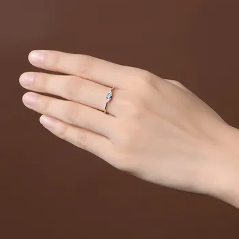Jellystory farmec inele cu 0,8 carate forma rotunda naturale topaz piatră prețioasă argint 925 inele bijuterii pentru femei nuntă gif