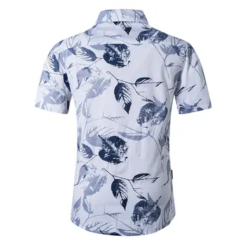 Maneci scurte Barbati Camasa Hawaiian Tricou Casual se Potrivesc de sex Masculin Vara Bumbac Mens Dress Shirt Plus 5XL Respirabil Plaja Tricou