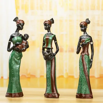 3Pcs/Set Sculptură Acasă Decorare Accesorii Africane Statuie Rășină Statuie Ornamente Femeie Africană Staue Sculptura Cadouri de Partid