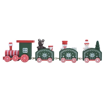 Noul desen Animat de Crăciun de Tren din Lemn Decoratiuni de Craciun pentru Casa Copil Jucării de Anul Nou Cadou de Crăciun de Decorare Ornament din Lemn