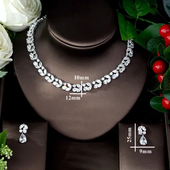 HIBRIDE Nigeria 2 buc Mireasa Zirconia Seturi de Bijuterii pentru Femei de Lux din Dubai CZ Nunta Seturi de Bijuterii bijoux femme ansamblu N-1087
