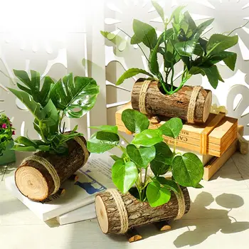 1 buc Realiste Faux Ghivece cu Plante Decorative Lemn Realist Creative Fals Plante Artificiale Plante Fotografie elemente de Recuzită, Decor Acasă