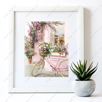 Cuadro Decoracion Salon de Flori de Casa de Biciclete Postere si Printuri Panza Pictura Perete Pop Art Poza pentru Living Home Cameră