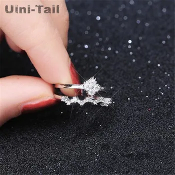 Uini-Coada hot nou argint 925 dublu micro-insertie de deschidere inel reglabil coreea simplu moda bijuterii personalizate