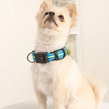 Nailon impermeabil animale de Companie Câine Guler LED-uri USB Reîncărcabilă Reflectorizante Luminoase Guler Perro Led-uri Stralucitoare Câine Lumina de Noapte Siguranță Gulere
