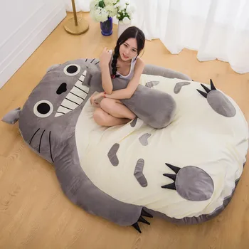 Dorimytrader Pop Anime Totoro Sac de Dormit Moale de Pluș Mare Desene animate Pat Tatami Beanbag Saltea Copii și Adulți Cadou DY61004