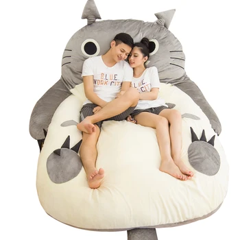 Dorimytrader Pop Anime Totoro Sac de Dormit Moale de Pluș Mare Desene animate Pat Tatami Beanbag Saltea Copii și Adulți Cadou DY61004