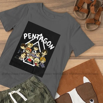 Pentagonul Kpop T-Shirt PENTAGON Strălucire Tricou Maneca Scurta Kawaii Femei tricou Negru Doamnelor Tricou
