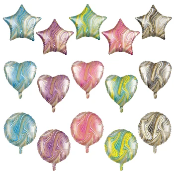 10buc 18inch amestecat marmură baloane stea inima, baloane folie nunta, petrecere de aniversare decor heliu globos pentagrama bile de aer
