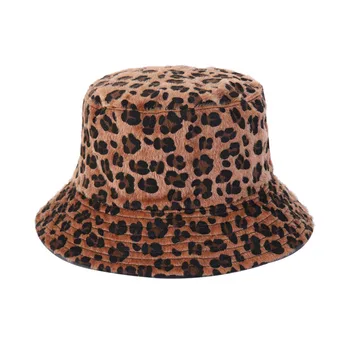 Nouă Primăvară Pălării De Soare Pălărie Găleată Femei Leopard De Imprimare Bărbați Dublu Partea De Panama În Aer Liber Pescar Hat Visor Bazinul Capac M29