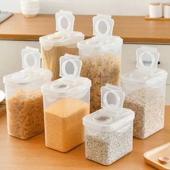 Bucătărie Transparente De Depozitare A Cerealelor Cutie Bucătărie Organizator Frigider Containere De Depozitare Obiecte De Uz Casnic Rezervor Sigilat Cutie