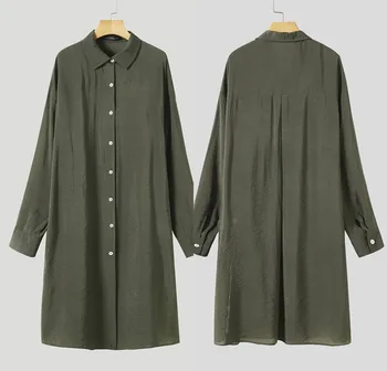2021 Vara Solid Kimono Tricouri ZANZEA Moda Split Bluze Femei Casual Rever Cardigane Lungi Blusas de sex Feminin de protecție Solară Plus Dimensiune