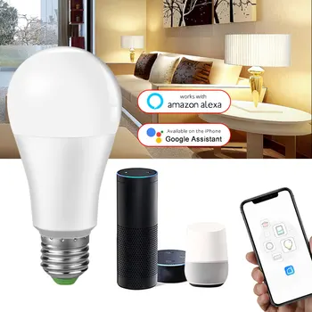 E27 Lampă cu LED-uri Smart WIFI Bec RGB 15W Bluetooth APP de Control Inteligent Bec Lumina Lămpii Estompat Bucătărie Cadrul Cabinetului de Iluminat Acasă