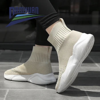 Damyuan Femei Casual Vulcanizat Pantofi de Femeie Ciorap Adidași 2020 Femei Tricotate Pantofi Plat Doamnelor Alunecare Pe Femei Mocasini de Vara
