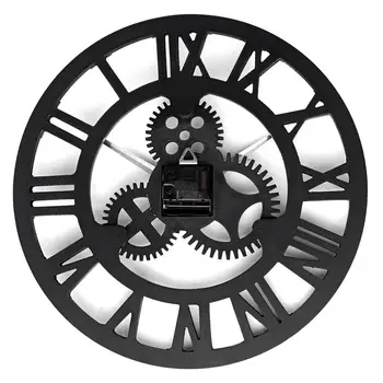 60cm 3D de Mare Clasic Vintage Ceas de Perete din Lemn Retro Gear Ceas Agățat Numeral Roman, Maramureș Stil European Decor Camera de zi