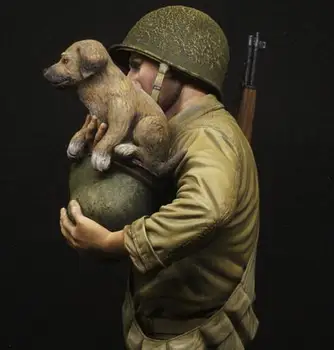 1/9 WW2 NE-a Infanterie, Salvarea câine Rășină kit Bust GK temă Militară de-al doilea Război Mondial Neacoperite de Nici o culoare