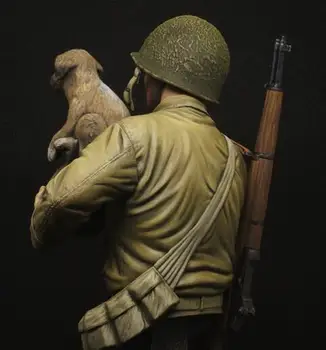 1/9 WW2 NE-a Infanterie, Salvarea câine Rășină kit Bust GK temă Militară de-al doilea Război Mondial Neacoperite de Nici o culoare