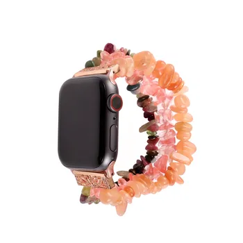 Femei Brățară de Cristal Pentru Apple Watch Band Seria 1 2 3 4 5 Agat Întindere de Piatră prețioasă Brățară 38mm 40mm 42mm 44mm Curea Bratara