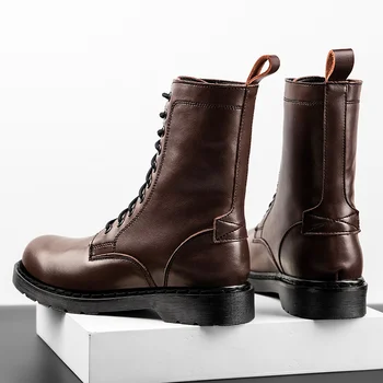 VRYHEID Bărbați Cizme de Moda pentru Bărbați de Iarnă Pantofi din Piele de Luptă Militare Cizme Super Cald de sex Masculin de Pluș Cizme de Zapada de Dimensiuni Mari 38-48