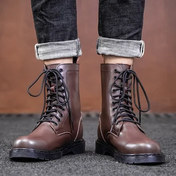 VRYHEID Bărbați Cizme de Moda pentru Bărbați de Iarnă Pantofi din Piele de Luptă Militare Cizme Super Cald de sex Masculin de Pluș Cizme de Zapada de Dimensiuni Mari 38-48