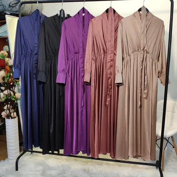 Satin Abaya Dubai Turcia Musulmană Moda Hijab Rochie Caftan Islam Îmbrăcăminte Abayas Pentru Femei Vestidos Halat de Musulmani De Modul de femme