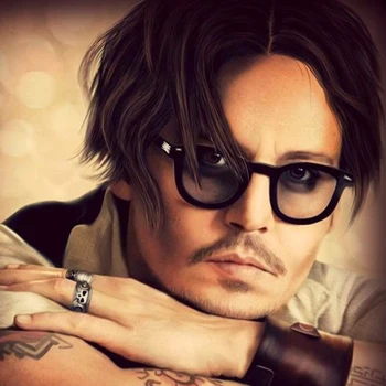 Noua Moda Johnny Depp Lemtosh Stil Rotund ochelari de Soare Tentă Ocean Obiectiv Design de Brand Party Show-Ochelari de Soare Gafas de sol hombre