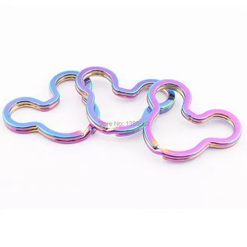 10BUC /lot multicolor forma de mouse-ul inel de chei de metal cataramă pentru îmbrăcăminte rucsac, geanta accesorii decor