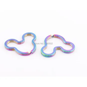 10BUC /lot multicolor forma de mouse-ul inel de chei de metal cataramă pentru îmbrăcăminte rucsac, geanta accesorii decor