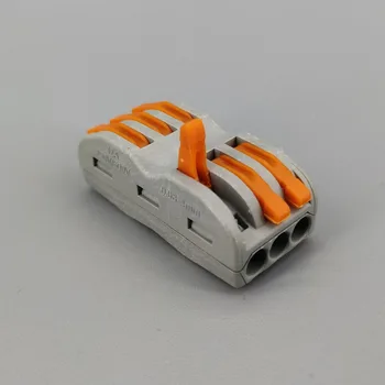 50pcs 3 Pin Universal compact cabluri de sârmă conector conductor terminal block cu maneta Splitter 32A