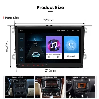 Podofo Android 8.1 2 Din Masina radio Player Multimedia GPS Stereo Pentru Volkswagen Skoda Seat Octavia golf 5 6 passat B6 passat polo