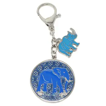 Cu Feng Shui Anti-Jaf Amuleta cu Albastru Rinocer si Elefant W4138