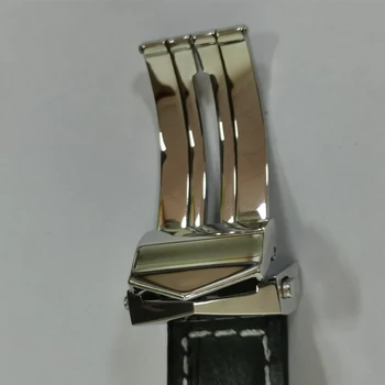 Brand Watchband Parnis 23mm Curea de Ceas din Piele de Negru de Implementare Găleată de Ceas Accesorii Piese Bărbați Femei Watchbands