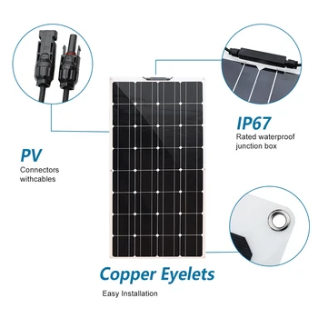 100W Flexibil de panouri solare 12V 220V 110V sistem de celule de kit incarcator pentru acumulatori auto de origine Tricicleta RV Iaht în aer liber