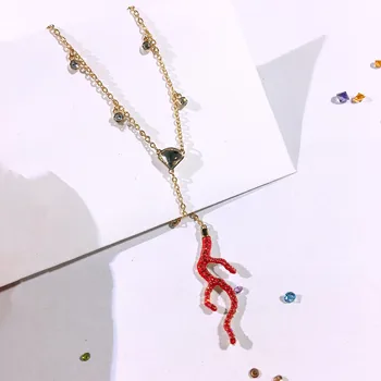 SHLUOYI 2020 înaltă calitate swa1:1 nouă personalitate farmec Serie Ocean Coral Roșu de sex feminin de bijuterii colier moda bijuterii