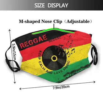 Reggae Păstrați-Vă Calmul Iubesc Muzica Rasta Reutilizabile Gura Masca De Fata Rastafarian Jamaica Anti Ceata Masca Cu Filtre De Protecție Respiratorie