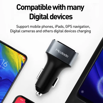 Mcdodo 3 Porturi USB 42W Încărcare Rapidă 4.0 3.0 USB Masina Încărcător pentru Samsung Xiaomi Super Rapid 5A SCP pentru Huawei Masina Încărcător de Telefon