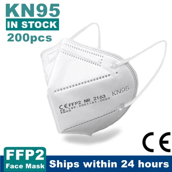 10-200PCS KN95 Mascarillas CE FFP2 Facial Masca de Fata 5 Straturi Filtru de Adult Măști de Protecție Reutilizabile Gura Masca FFP2Mask KN95Mask