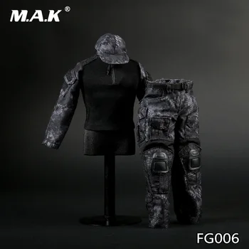 1:6 Scala de sex Feminin/Masculin Îmbrăca Python Negru Camuflaj Uniforme de Luptă Costume de Îmbrăcăminte pentru 12 inch Acțiune Figura Accesoriu