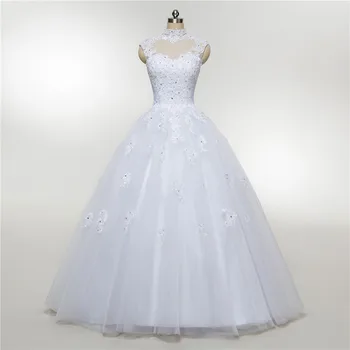 Fansmile Tul Mariage Vestido De Noiva Rochii de Mireasa Dantela 2020 Plus Dimensiune Personalizate Rochii de Mireasa Rochie de Mireasa FSM-459F