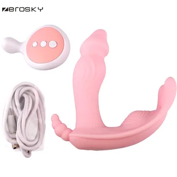 Zerosky 10 moduri USB Acuzat de sex Feminin Masturbari Vibratoare Portabile de la Distanță Fluture Vibrator Chilotei Jucarii Sexuale pentru Femei