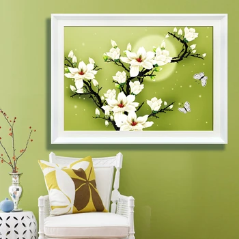 16 fir de culoare 3D Magnolia goblen kit de mătase broderie flori eco-cusatura pictura manual DIY manual set decor acasă