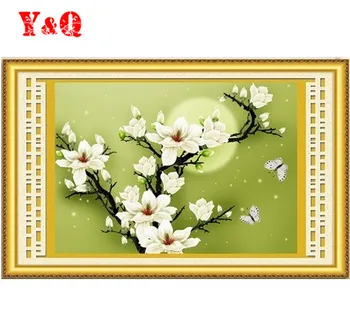 16 fir de culoare 3D Magnolia goblen kit de mătase broderie flori eco-cusatura pictura manual DIY manual set decor acasă