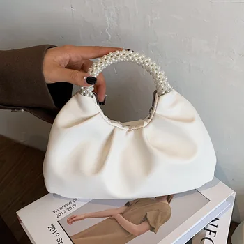 Elegante, Feminine Pearl Tote sac 2020 Noi de Moda de Înaltă calitate din Piele Moale Femei Geantă de mână de Designer Lanț de Umăr Geanta Messenger