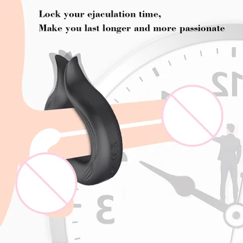 USB Reîncărcabilă de Silicon Vibrator Inele Vibratoare sex Masculin Intarziere Ejaculare Montaj Inel de Blocare Jucarii Sexuale pentru Barbati вагина для мужчин