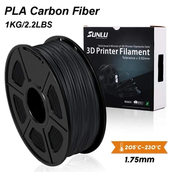 SUNLU 1,75 mm PLA Fibra de Carbon 1kg Imprimantă 3D cu Filament (2.2 lb) de Înaltă Tenacitate Materiale de Imprimare 3d
