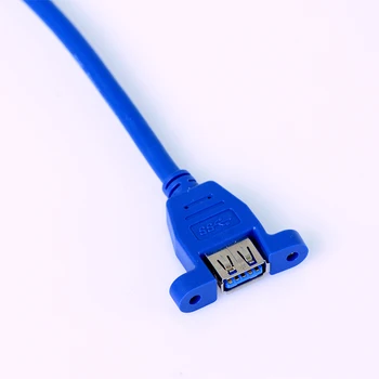 USB 3.0 de sex masculin la feminin Cablu de extensie de pe panoul de montare șurub de blocare conector adaptor (Cu șuruburi) 30 cm/60 cm/100 cm/150 cm/300cm/500cm