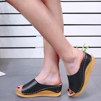 2021 Pantofi de Vara pentru Femei Roma Sandale Casual Femei Pene Sandale Pantofi Moi Brand de Moda Doamnelor Tocuri Pană pantofi pentru femei